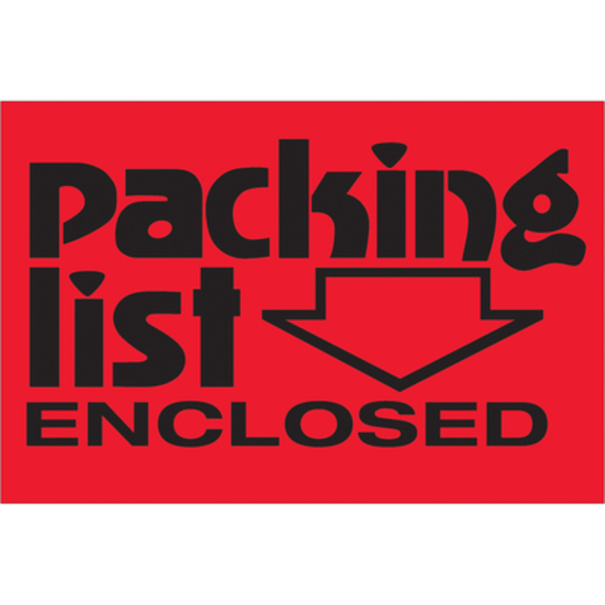 2 x 3in. - "Pack List Enclo (Fluo Red) Label 500/CS, Model# DL3611